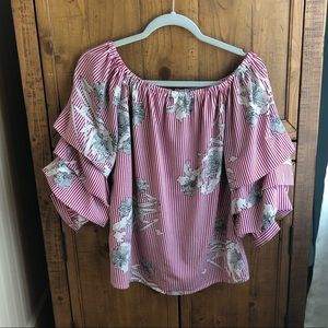 Striped Floral Blouse